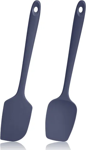 Espátulas resistentes al calor de 600ºF, juego de raspadores de silicona de cocina sin semless para cocinar, hornear, mezclar, raspar, agitar, Azul