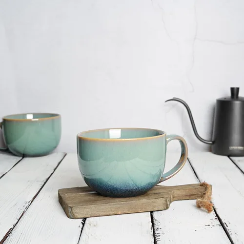 Miniatura 4 de Bosmarlin Juego de 2 tazas de café grandes de cerámica, 23 onzas, tazones de sopa jumbo con asas, aptos para lavavajillas y microondas