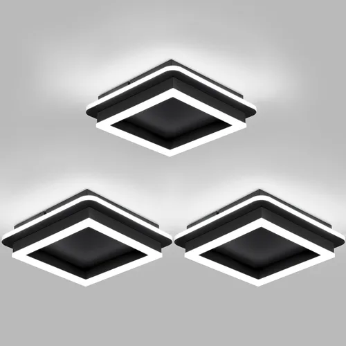 Miniatura 19 de CANEOE Luz de Pasillo Cuadrada de 24W, Moderna Luz de Techo LED de Montaje al Ras, Luces de Acrílico Blanco Cerca del Techo para Dormitorio Comedor