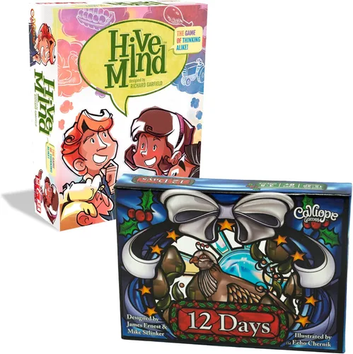 Calliope Juegos Hive Mind Family Fun Game Descubre lo bien que piensas igual y con bono 12 días de Navidad juego de cartas