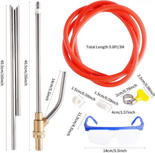 Miniatura 6 de Kit de chorro de arena para lavadora a presión, chorro de arena para lavadora a presión con puntas de boquilla de repuesto, protección para gafas