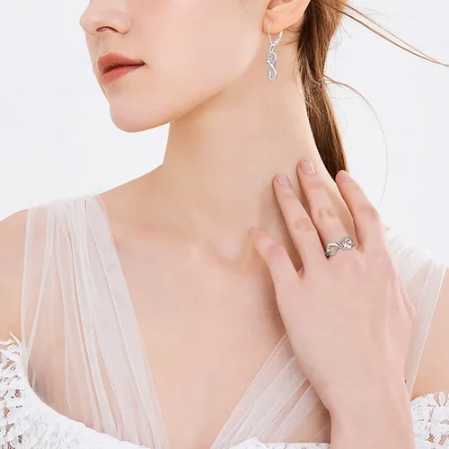 Miniatura 3 de STARCHENIE Infinity Promise - Anillo de plata de ley 925 con alas de ángel para mujer talla 5-10 Plata de ley 925 metal
