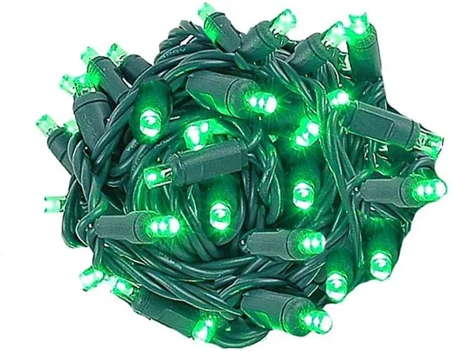 Miniatura 10 de Novelty Lights - Juego de mini luces LED de Navidad con 50 luces parpadeantes, multicolor, cable verde, 25 pies