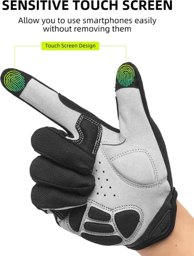 Miniatura 6 de ROCKBROS Guantes de ciclismo para hombres y mujeres Guantes transpirables de gel para bicicleta de montaña Guantes de ciclismo antideslizantes