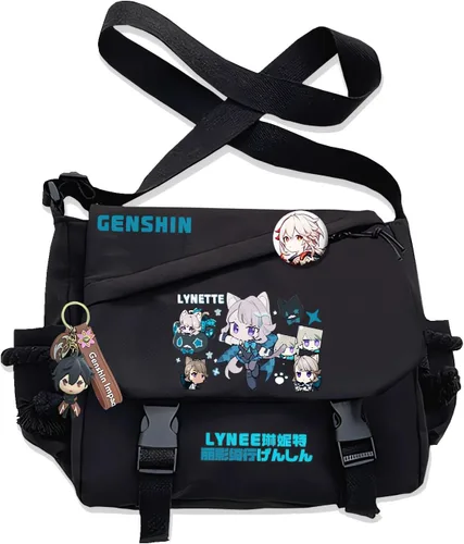 Miniatura 9 de Bolso Furina Crossbody Bag Single Shoulder Bag Adulto Anime 3D Print Mochila Negro Bolsa