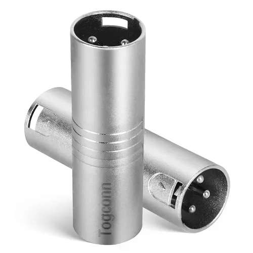Miniatura 6 de Adaptador de micrófono XLR 2 unidades, 3 pines XLR macho a hembra, convertidor de conector de extensión de audio para altavoz, mezcladores,