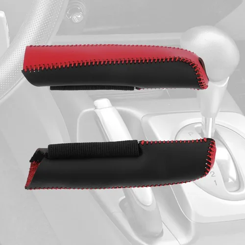 Miniatura 7 de X AUTOHAUX Funda de freno de mano para Honda Civic 2006-2011 funda de freno de mano de cuero sintético para Honda Civic Protector Interior Trim