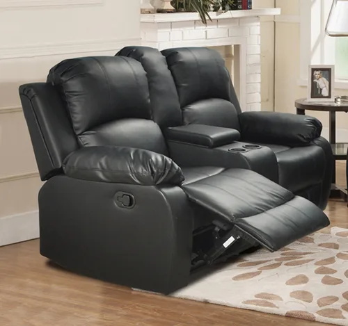 Miniatura 4 de Beverly Fine Funiture - Mesa desplegable de cuero regenerado, 5, 1 negro, juego reclinable de 3 piezas, sofá, sofá biplaza y silla