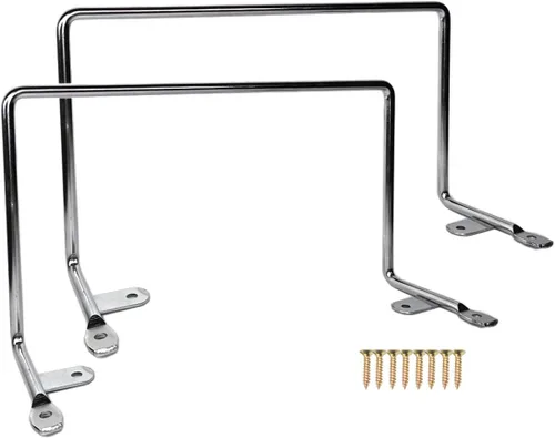 Benbuoo Tapón de barra de retención de colchón, 2 unidades, soporte de metal cromado antideslizante en su lugar para colchones de más de 10 pulgadas