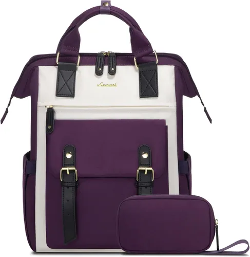 Miniatura 14 de LOVEVOOK - Mochila para laptop de mujer, bolsa de trabajo, viaje, computadora, mochila para maestra o enfermera, bolsa para libros, beige verde