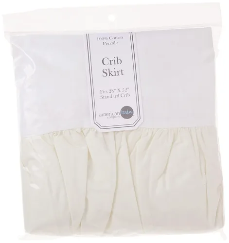Miniatura 6 de American Baby Company Falda de cuna con volantes de percal 100% algodón natural, color crema, 52 pulgadas de largo x 28 pulgadas de ancho + 13.5