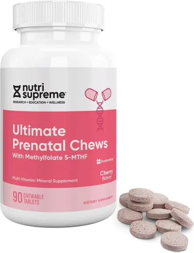 Miniatura 8 de Nutri Supreme - Vitamina prenatal, vitaminas prenatales masticables para mujeres con 800 MCG de folato, multivitamínico completo para el embarazo