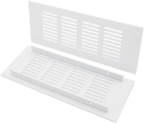 Miniatura 3 de 2 fundas para ventilación de aire, rejilla de ventilación de aleación de aluminio blanca rectangular, cubierta de rejilla de metal para armario