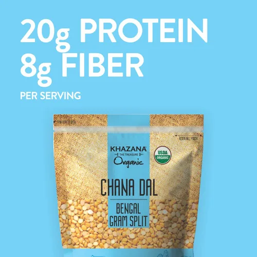 Miniatura 2 de Khazana Orgánico Chana Dal 7lb - Bengala Gram Split - Sin OMG, sin gluten y Kosher - Lentejas auténticas de la India