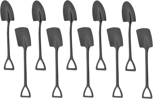 Miniatura 12 de 10 cucharas de pala de acero inoxidable, cucharas de postre reutilizables para café, té, helado, fruta y azúcar pastel