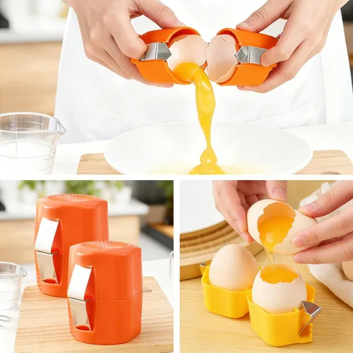 Miniatura 7 de 2 abridores de cáscaras de huevo, herramienta multifuncional para galletas de huevos de acero inoxidable 304, accesorio de cocina de mano para Rosa