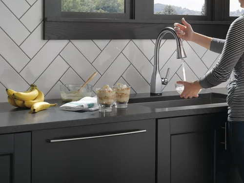 Miniatura 2 de Delta Faucet Mateo Touch - Grifo de cocina de níquel cepillado, grifos de cocina con rociador extraíble, grifo de fregadero de cocina, grifo táctil