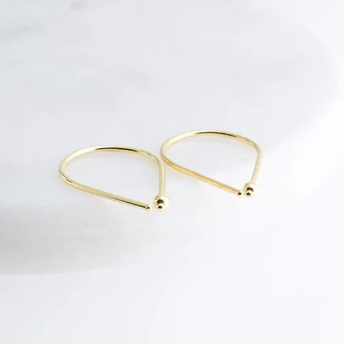 Miniatura 7 de 13mm de plata de ley 20 GA Aretes de aro invertidos colgantes de lágrima hipoalergénicos ligeros con hilo para mujer