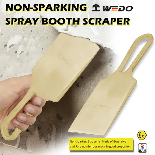 Miniatura 3 de WEDO Raspador de cabina de pulverización sin chispas de 9 pulgadas de longitud, raspador de cabina de pulverización de seguridad sin chispas, bronce