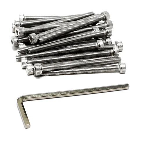 Miniatura 15 de iexcell 25 piezas M4 x 60/65/70/75/3.150 in paso de rosca 0.028 in acero inoxidable 304 cabeza hexagonal Tornillos Tornillos surtido Kit