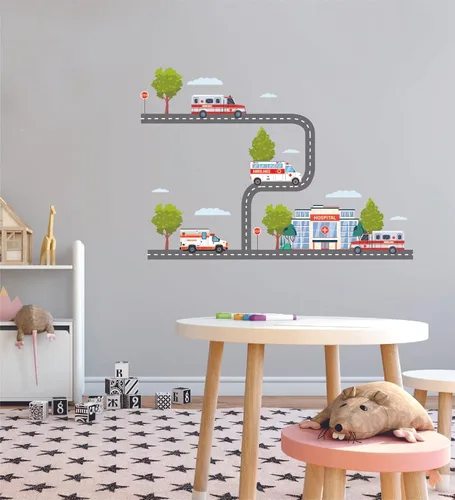 Miniatura 20 de The City - Vinilo adhesivo de vinilo para habitación de niños, camión de basura, colección de residuos sólidos, para dormitorio de niños, sala