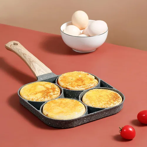 Miniatura 9 de yarlung Sartén de 4 tazas con cepillo para aceite, sartén antiadherente para huevos escalfados, sartén para panqueques para hamburguesas, tortillas