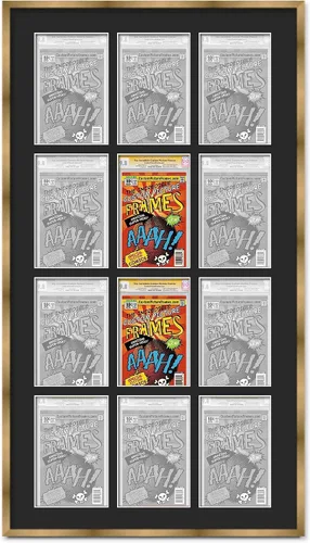 Miniatura 54 de Marco negro para cómics graduados Marco completo de cómics con paspartú de conservación negro y acrílico de grado UV Hecho para exhibir (6)