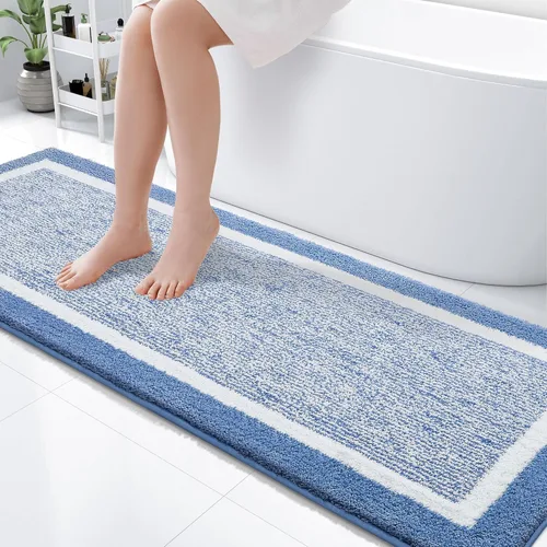 Miniatura 15 de OLANLY Alfombras de baño 24x16, tapete de baño de microfibra extra suave y absorbente, antideslizante, lavable a máquina, alfombra de baño esponjosa