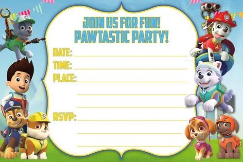 40 invitaciones y sobres de cumpleaños Power Dog – Invitaciones de fiesta de feliz cumpleaños para niños, 6 x 4 pulgadas, estilo postal