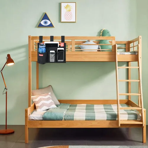 Miniatura 7 de Zafit Organizador de lino para mesita de noche, organizador de almacenamiento para camas de hospital, dormitorios universitarios o cama de bebé