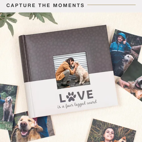 Miniatura 2 de MCS Love Is A Álbum de fotos de cuatro patas con capacidad para 200 fotos de mascotas de 4 x 6 pulgadas con espacio para notas, cubierta crema