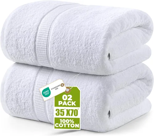 Miniatura 46 de Utopia Towels - Toalla de baño gigante, 2 unidades, 17.69 oz/yd2 (600 gsm), 100% algodón hilado en anillo, altamente absorbentes y de secado rápido
