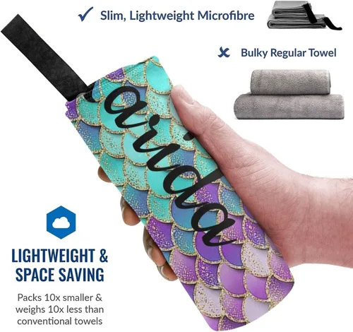 Miniatura 5 de Toallas de playa personalizadas, toalla de playa con nombre personalizado, toalla de baño de microfibra/piscina/playa con un diseño único, secado