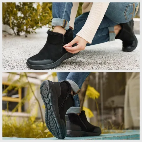 Miniatura 4 de TIOSEBON Botas de invierno con forro de piel para mujer, antideslizantes, resistentes