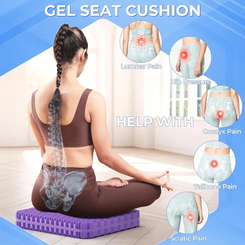 Miniatura 6 de Cojín de asiento de gel TushGuard para sentarse por mucho tiempo, diseño patentado agrandado y engrosado, refrescante y transpirable para silla