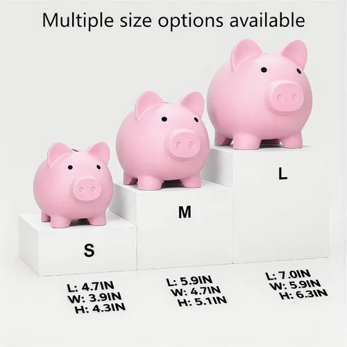 Miniatura 2 de Alcancía para Sbrvaniy Piggy Coin Banks para niños y niñas, mi primer banco de dinero de plástico irrompible tamaño S/M/L decoración ahorro Navidad