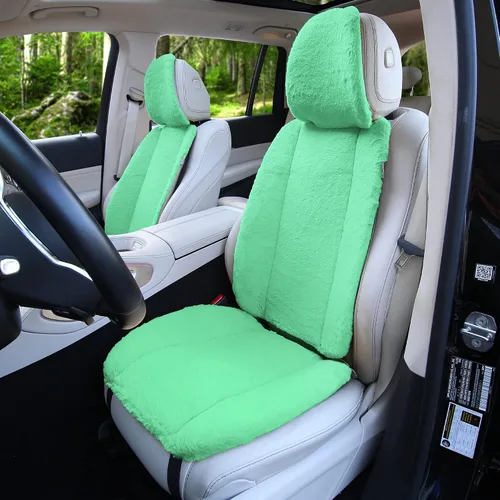 Miniatura 13 de FH Group Doe16 - Juego de cojines de asiento delantero de piel de conejo sintética, para la mayoría de automóviles, camiones, SUV o camionetas Beige