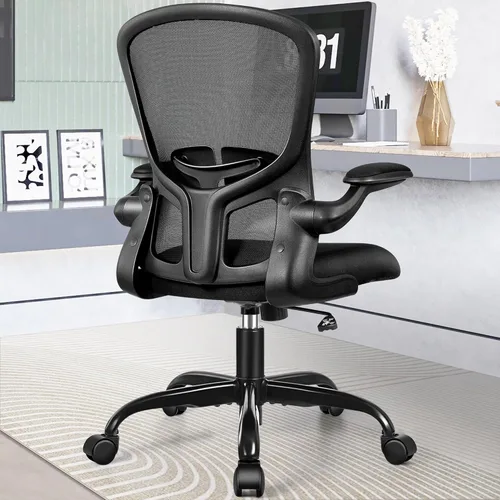 Miniatura 8 de FelixKing Sillas de escritorio de oficina, silla ergonómica de escritorio para PC con ruedas, soporte lumbar ajustable y altura, silla giratoria