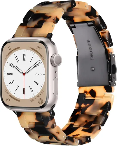 Miniatura 37 de V.R.HOPE Correa de Resina para Reloj Compatible con Apple Watch para Mujeres 38mm 40mm 41mm 42mm Oro Rosa Ligero Pulsera de Pulsera para iWatch Beige