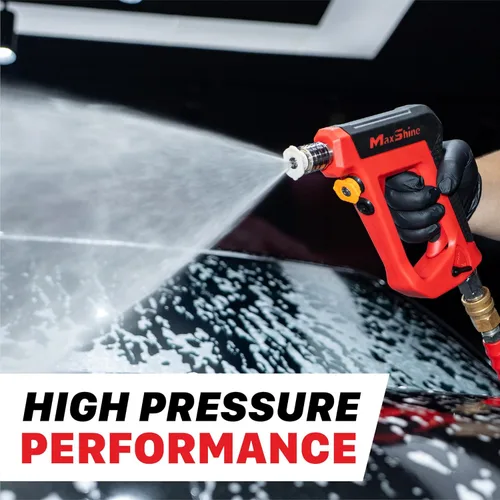 Miniatura 3 de Maxshine Pistola de lavado a presión corta Pro – Pistola de lavado eléctrico de 5000 PSI con bloqueo automático de conexión rápida de 1/4 pulgadas