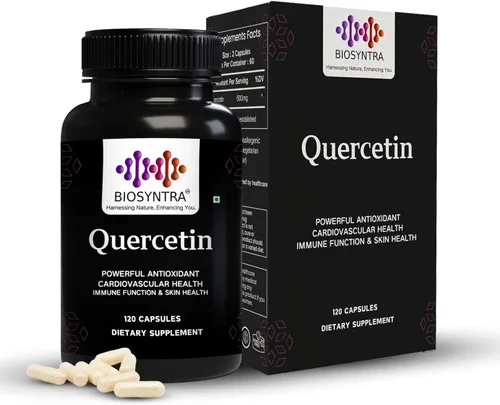 Pure Quercetin 500mg - Cápsulas de quercetina pura para apoyo inmunológico y protección celular, sin gluten, sin OMG, 120 cápsulas