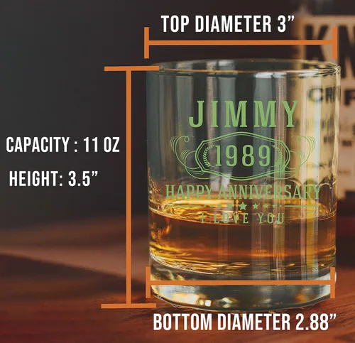 Miniatura 5 de Vaso de whisky impreso personalizado de 11 onzas, regalos personalizados para hombres, él, día del padre, taza de cóctel con nombre personalizado