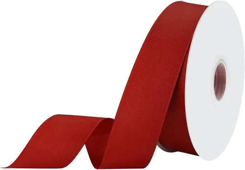 Miniatura 2 de Cinta roja de grogrén de 1-1/2 pulgadas x 50 yardas, para envolver regalos, muy adecuada para decoración de bodas, ramos, manualidades, costura