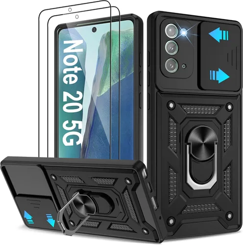 Miniatura 65 de ATUMP Funda para OnePlus Nord N200 5G con protector de pantalla HD con cubierta para cámara deslizante, soporte de anillo de rotación de 360°