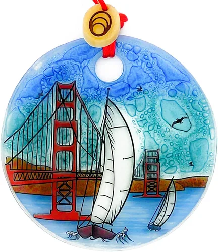 Miniatura 8 de Adorno de tortuga marina para bebé - Vidrio fundido hecho a mano, decoración colgante de 2.5 pulgadas para ventanas, árbol de Navidad, colgante