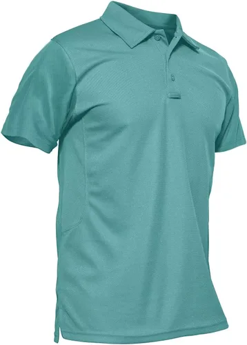 MAGCOMSEN - Camiseta tipo polo para hombre, de secado rápido, de manga corta, suéter táctico de tela de piqué, camiseta de jersey para golf