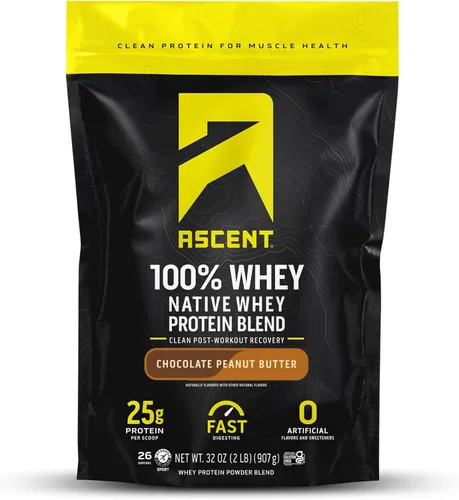 Miniatura 16 de Ascent 100% proteína de suero en polvo – aislado de proteína de suero después del entrenamiento, cero sabores artificiales y edulcorantes, sin soja