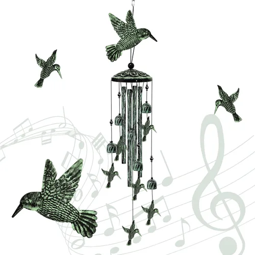 Miniatura 11 de Campanillas de viento de perro salchicha para exteriores, campanillas de viento decorativas, regalos de perro salchicha para mujeres/hombres, Negro