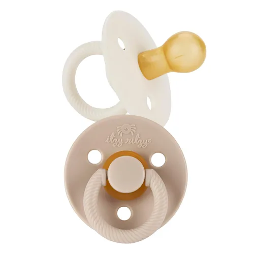 Itzy Ritzy Chupetes de goma natural (juego de 2) – Chupetes para bebés con pezón en forma de cereza y agujeros de aire grandes para mayor seguridad;