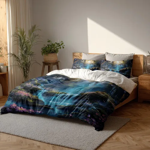 Miniatura 17 de Batmerry Compass Rose Twin Size 3 Pieces Bedding Duvet Cover Sets, Soft Fluffy Floral Themed Design 100% Cotton Printed Duvet Cover for All Season